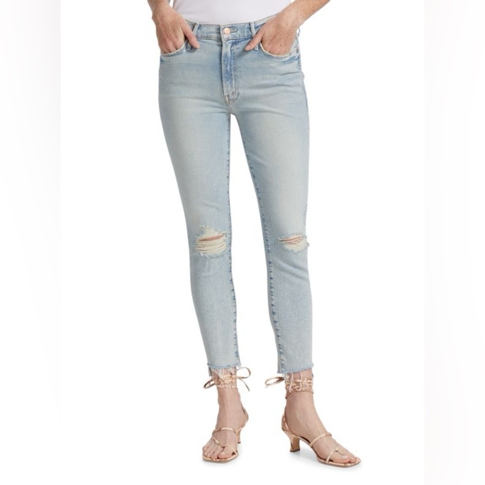 MOTHER The Stunner Ankle Zip Step Fray Jeans in Rolling in the Bushes